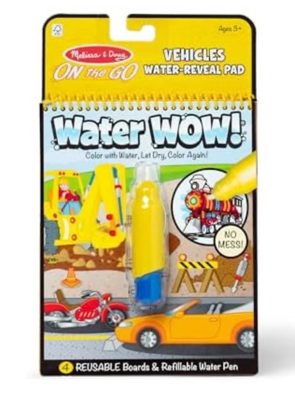 Melissa & Doug Water WOW! Vehicles Water-Reveal Pad - Reusable - NEW